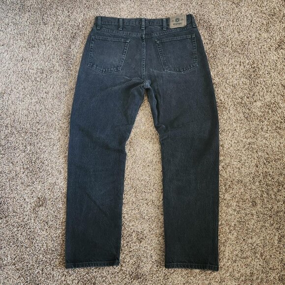 Vintage Wrangler Black Faded Denim Jeans Y2K Grunge Workwear Skate - Picture 5 of 8